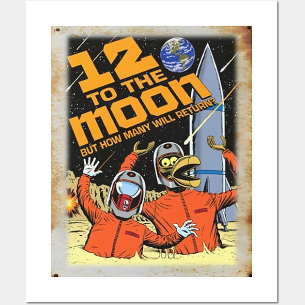 Mystery Science Rusty Barn Sign 3000 - 12 to the Moon Wall Art by Starbase79